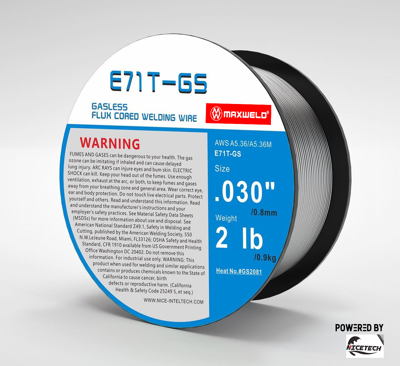 MAXWELD E71T-GS GAZ KORUMASIZ ÖZLÜ KAYNAK TELİ 0.80 MM 1 KG