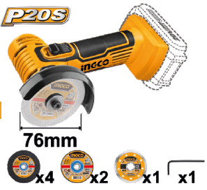 INGCO CAGLI76011 Li-ion Akülü Mini Taşlama 20V (Tek Makine)